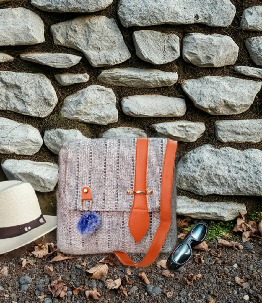 Jacquard Cotton Hand Bag - Ash