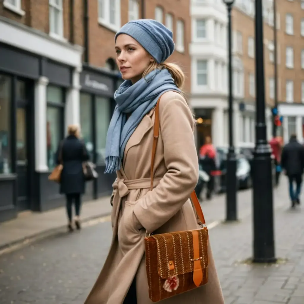 Jacquard Cotton Hand Bag - Brown